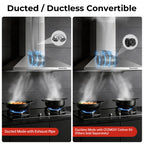 24 inch Range Hood, Ducted/Ductless Range Hood 450CFM, Wall Mount