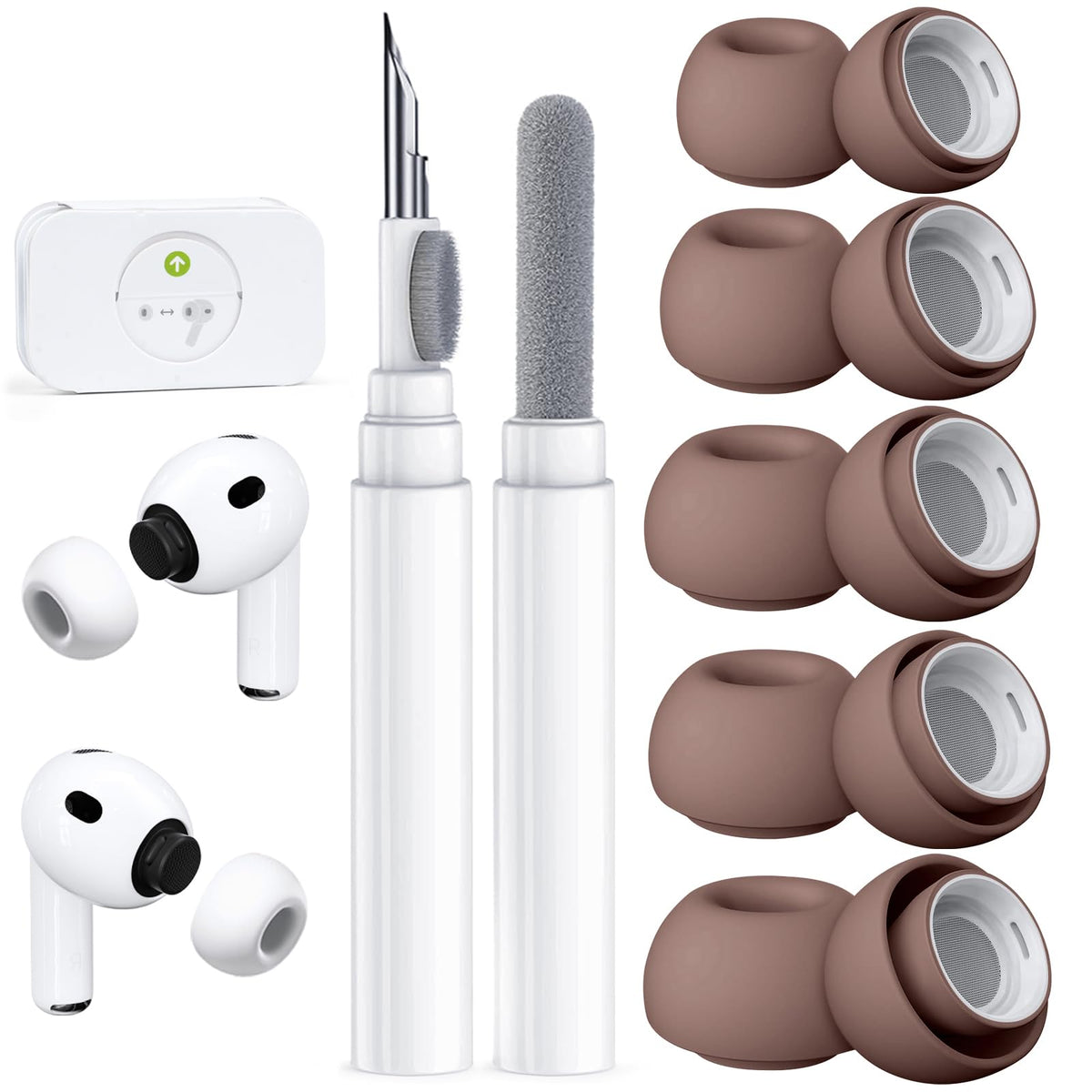 5 Pairs Replacement Ear Tips for AirPods Pro 3 (White)