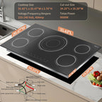 2 Burner Electric Cooktop 110V, 2000W Shard Power