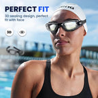 Swimming Goggles Pack of 1, Anti-Fog Googles Swimming Adults, Anti-Leak UV Protection Crystal Clear Vision with Free Protection Case, Nose Clips & Earplus Suitable for Adults & Kids