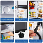 3.2 Cu.Ft Mini Fridge with Freezer, 7-Level Cooling Small Refrigerator