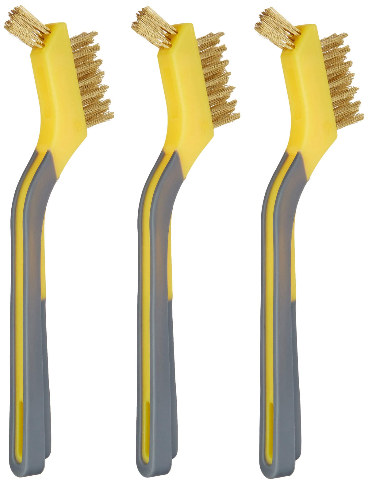 Amazon Basics Wire Brush for Rust Removal, Soft Grip, Black and Yellow