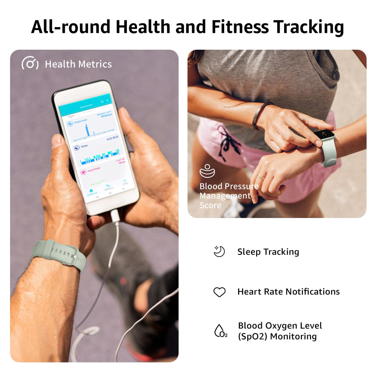 AcclaFit Smart Watch for Men Women Answer/Make Call, 1.85" Smartwatch, Fitness Watch with Heart Rate Blood Pressure Sleep Monitor, IP68 Waterproof Step Counter Compatible with Android IOS Orange