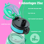 Sahara Sailor Water Bottle 1L, Leakproof Tritan Bottle with Time Marker