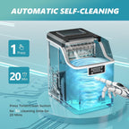 EUHOMY Ice Cube Maker Machine Countertop, 45Lbs/Day, 24Pcs Cubes/13 Mins