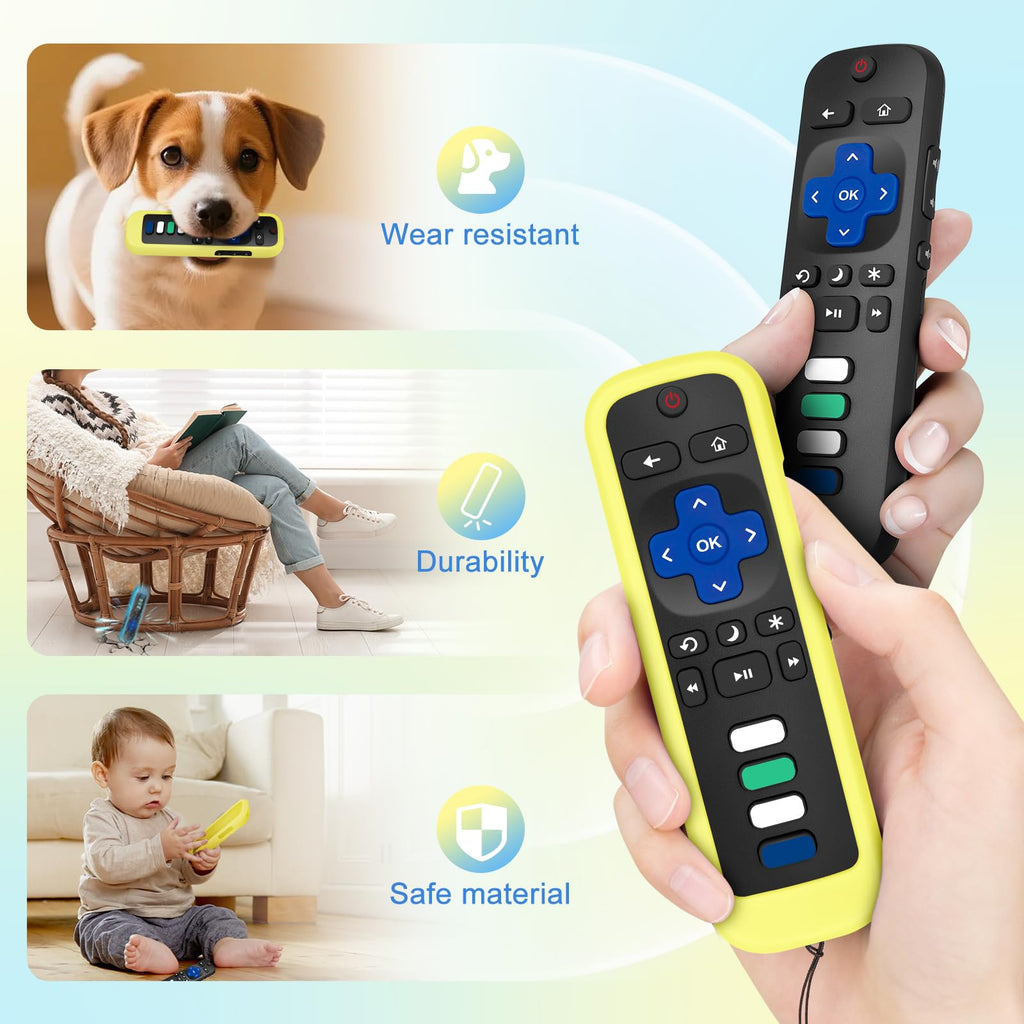 for Roku-Remote-Cover,Glow in The Dark Silicone Protective Case