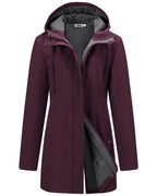 Outdoor Ventures Womens Waterproof Softshell Jacket Long Hooded Windbreaker