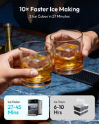 EUHOMY 2.4" Ice Ball Maker Countertop, 3Pcs Ready in 40Mins, 108Pcs/Day, Self-Cleaning Sphere Ice Maker Machine with Crystal Clear Ice, Round Ice Cube Maker for Whiskey & Bourbon