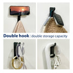 pickpiff Self Adhesive Hook, 6KG Extra Sticky and Strong, Black 4 Pack