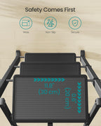 SONGMICS 3-Step Ladder, Folding Step Ladder, Safety, Holds up to 150KG