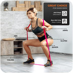 Active 100 Resistance Bands, Set of 5 Different Levels, Exercise Band for Home Gym, Training and Yoga with Carrying Bag