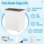 Superday Portable Washing Machine, 25.4lbs Mini Washing Machine and Spin Dryer Combo, Mini Twin Tub Laundry Machine for Camping, Apartments, Dorms, College Rooms, RV, Delicates, Grey