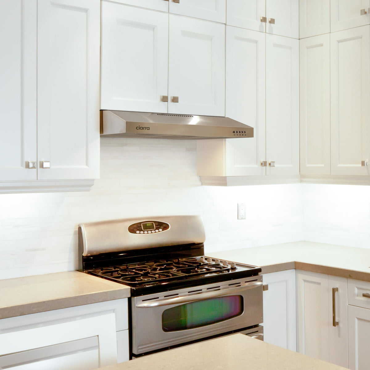 CIARRA Range Hood 30 Inch Under Cabinet Ductless Stainless Steel