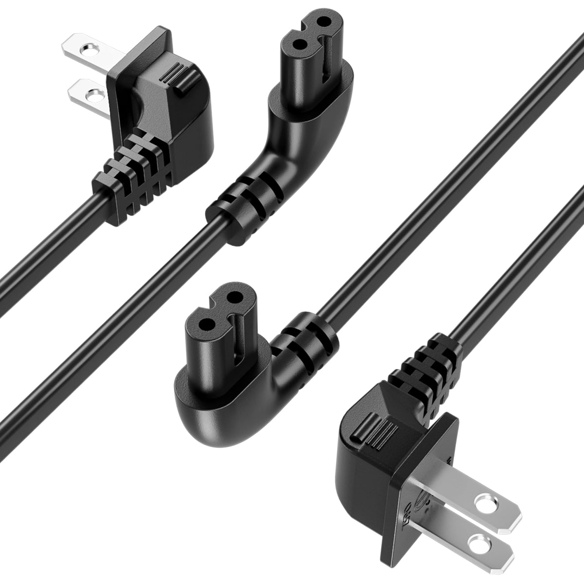 Superer 8 ft TV Power Cord Cable Fit for Samsung LG TCL Sony Apple Insignia Sharp Toshiba JVC Hisense Roku 4k 8k Smart LED LCD HD, Universal IEC C7 Figure 8 2 Prong Replacement AC Cables, ETL Listed