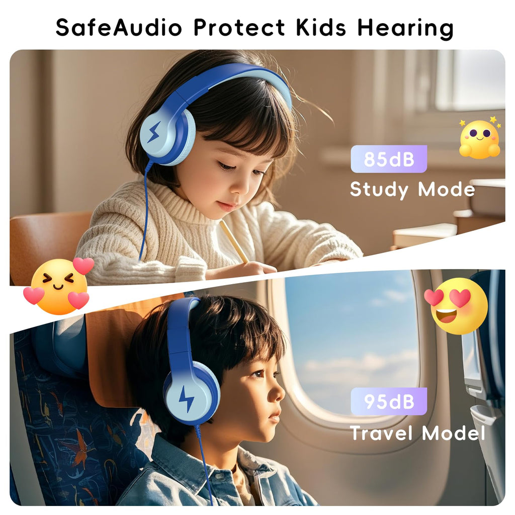 Candy Bila Wired Kids Headphones for School, Over-Ear for Boys Girls