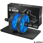 Amonax Convertible Ab Wheel Roller with Large Knee Mat for Core Abs Rollout