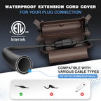 [3 Pack] Flemoon Outdoor Extension Cord Safety Cover with Waterproof Seal