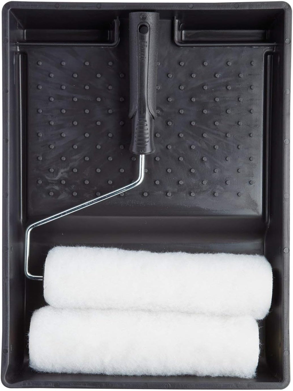 Harris Essentials Walls & Ceilings Twin Set, 1 x Tray, 1 x Frame, 2 x Roller Sleeves, 9", Black, Plastic, Polyester