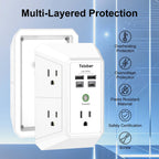 Multi Plug Wall Outlet Surge Protector with 6-Outlet & 4 USB Ports(2USB-C)