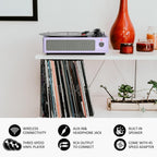 Seasonlife® Retro Vinyl Record Player with Stereo Speakers,Walnut Brown