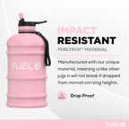 Fuel24 Jug - 2.2 Litre Water Bottle - Extra Strong Flex Material - Drop Proof, Pop or Straw Cap Options - 2.2L Large Gym Sports Bottle, BPA FREE