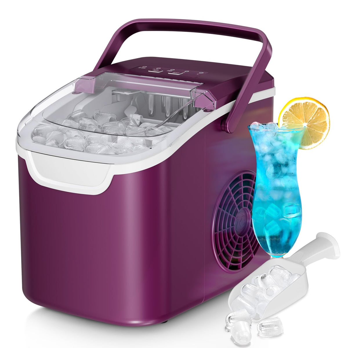 Antarctic Star Countertop Ice Maker Machine, 26Lbs/Day Fastest 6‑Min Ice