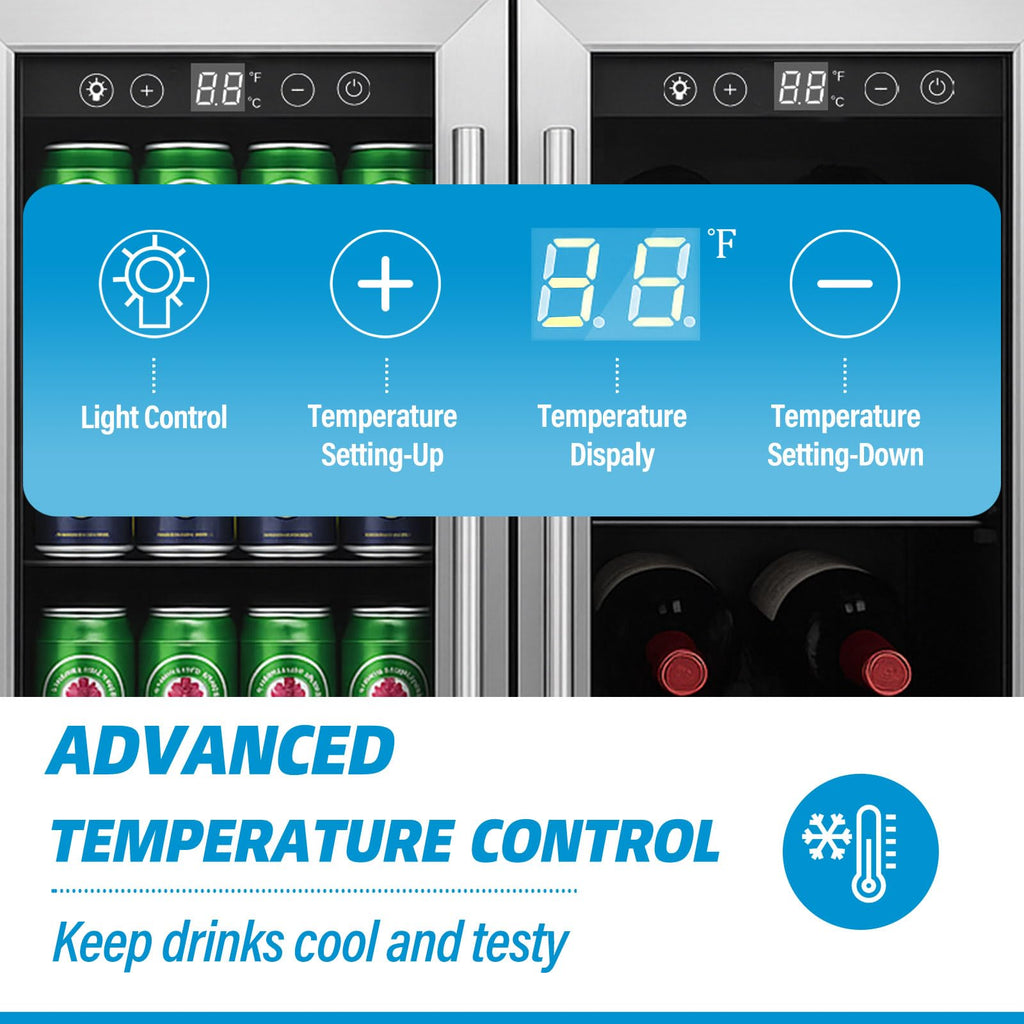 DOGHLY 0.95 Cu.Ft Mini Fridge Mirror Door for Beverages & Skincare, 24 Cans