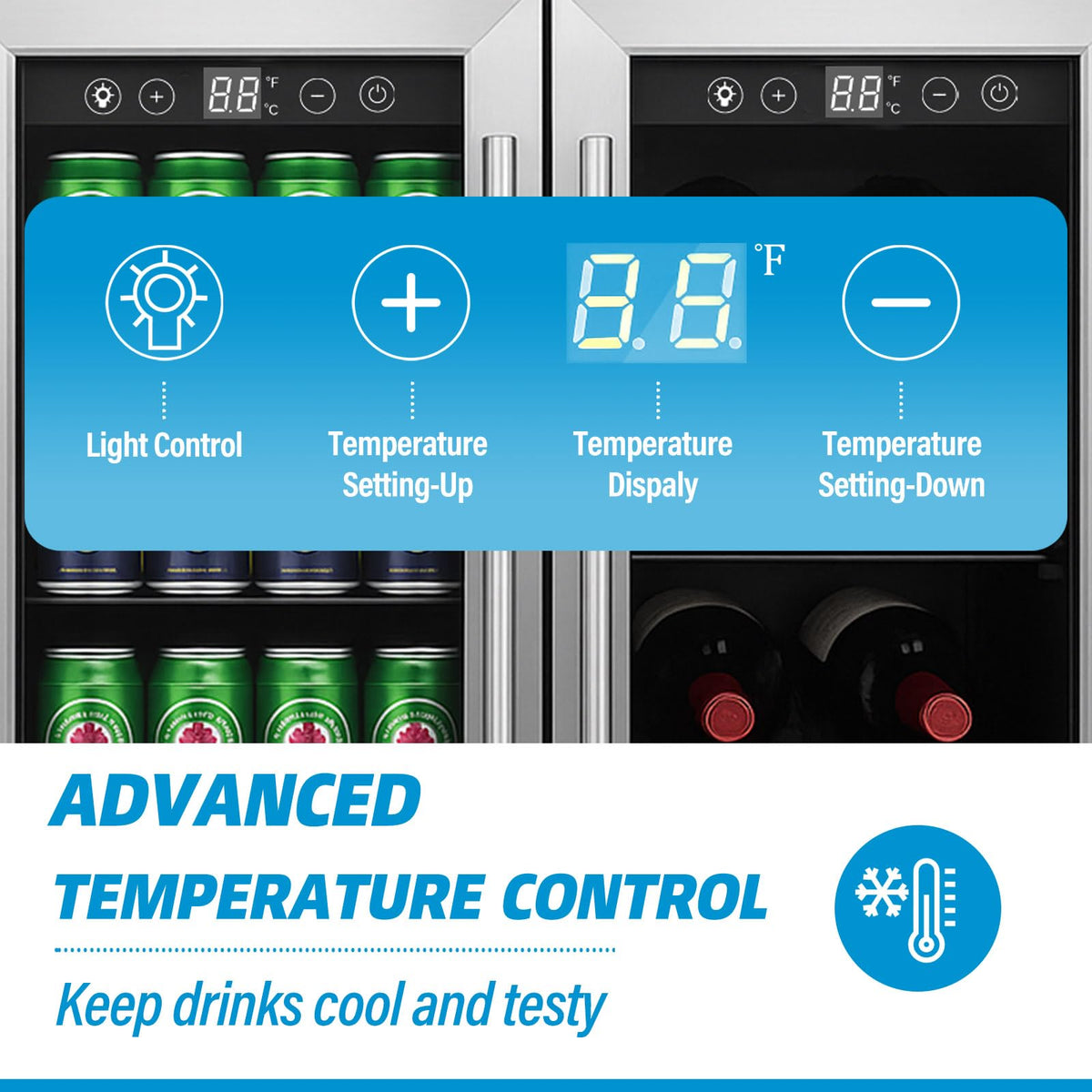 DOGHLY 0.95 Cu.Ft Mini Fridge Mirror Door for Beverages & Skincare, 24 Cans