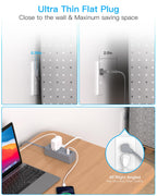One Beat 10Ft Extension Cord with Multiple Outlets,Flat Plug Power Strip