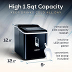 Igloo Ice Maker Countertop, Portable Ice Maker with Handle, 26lbs, Black