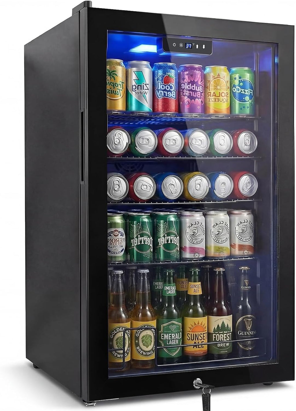Mini Beverage Refrigerator Cooler -Small Beverage Fridge 1.4cu.ft