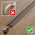 D-Line 6ft Floor Cord Cover, Cable Protector, Hide Extension Cords, Protect Cords, Prevent Cable Trips, Heavy Duty Cord Hider - Cable Cavity = 0.63" (W) x 0.31" (H) - Beige
