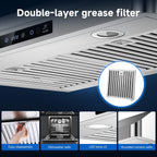 AMZCHEF 30" Under Cabinet Range Hood, 750CFM Stainless Steel Vent Hood