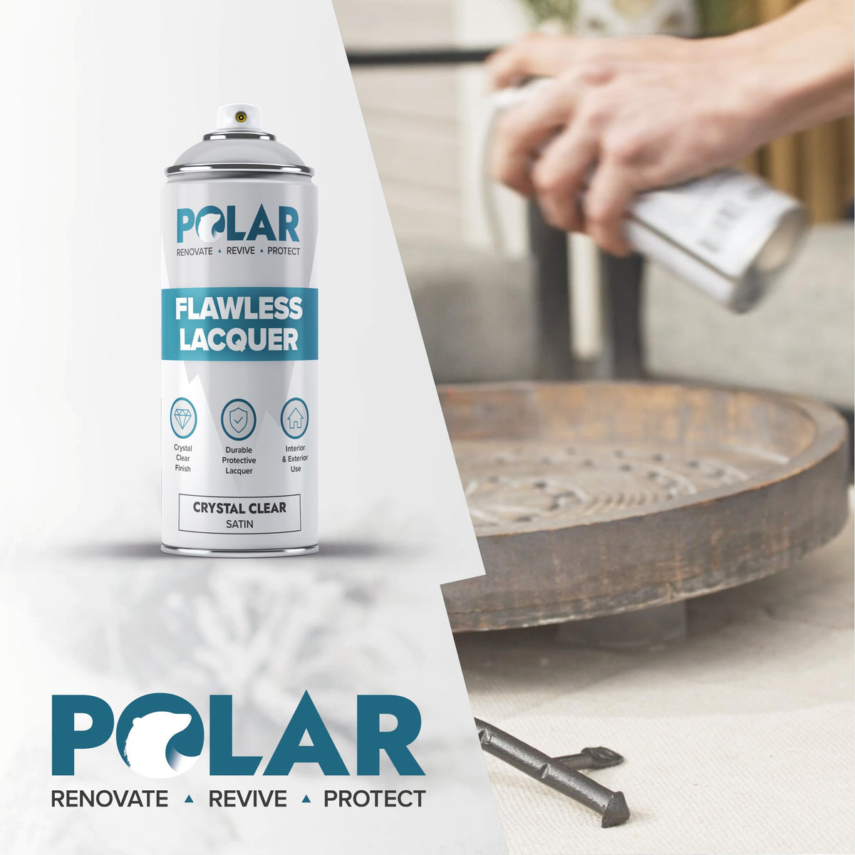 Polar Flawless Lacquer Spray - Clear Coat Spray Paint - Matt - 2x400ml