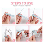 Oligei 25 Pcs Silicone Cable Ties, Cable Ties Reusable, High Elasticity Cord Wraps for Electrical Cords, Cord Organizer for Earphone, Phone Charger(Blue)