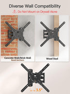 ELIVED Full Motion TV Wall Mount for 26-60" TVs, Max VESA 400x400, 77 lbs.