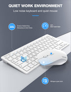 TECKNET Mini Wireless Keyboard and Mouse Set, 2.4G Cordless USB, Black
