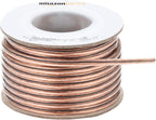 Amazon Basics 16-Gauge Speaker Wire Cable, Polarity Marked, 50 feet, Transparent