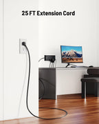 Surge Protector Power Strip 4800J, LeZone 10Ft Long Extension Cord Flat Plug, 20 Outlets 8 USB Ports(4 USB-C), Wall Mountable, Desk Charging Station, Black