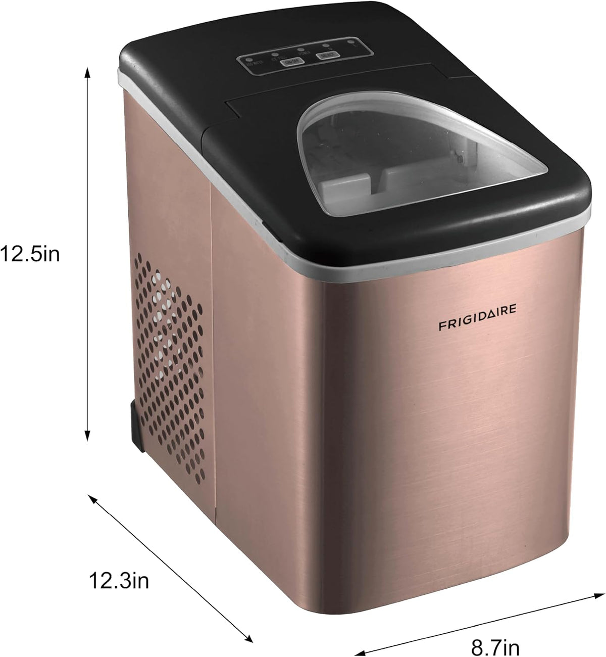 Frigidaire EFIC117-SSCOPPER-COM Stainless Steel Ice Maker, 26lb per Day, Copper Stainless