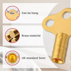 Mellbree Solid Brass Radiator Bleed Key Set Towel Radiator Key UK Standard