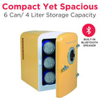 Frigidaire Retro Mini Compact Beverage Cooler, Great for Keeping Office Lunch Cool! (Built-in Bluetooth Speaker)