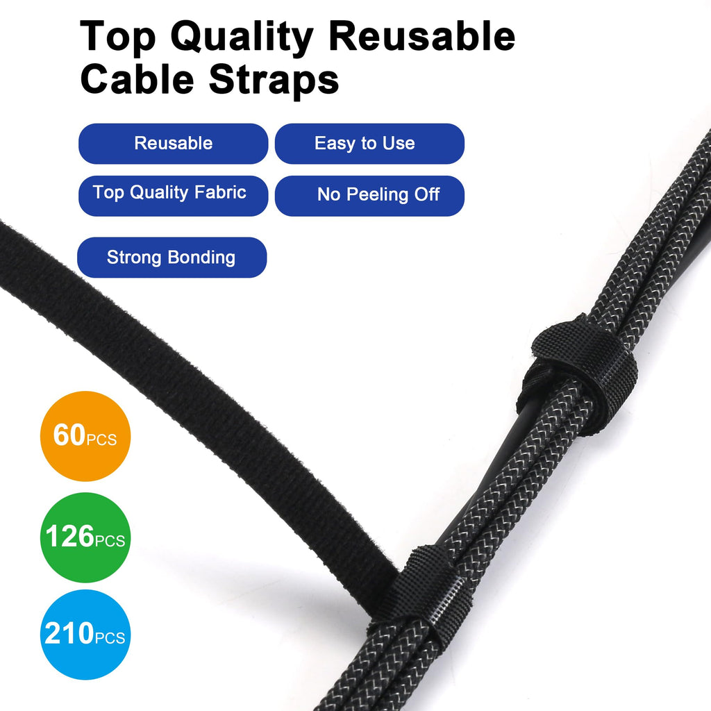 Nettbe 60 PCS 6 Inch Adjustable Cable Ties, Reusable Cord Management Straps