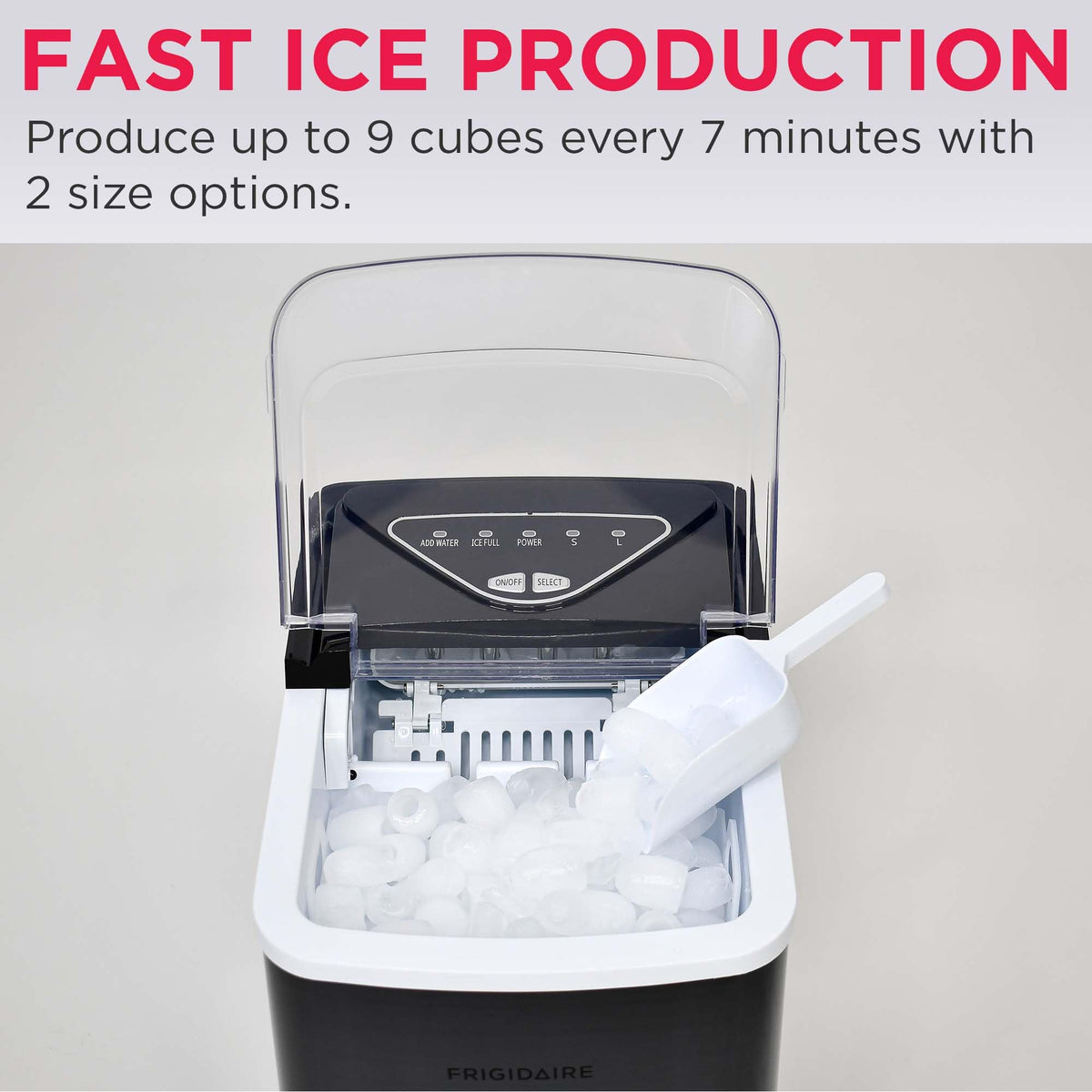 Frigidaire EFIC123-SS Counter Top Maker, Produces 26 pounds Ice per Day, Stainless Steel