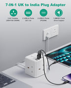 South Africa Plug Adapter, PD20W 3 Way Cube Extension Lead, Type M,1.5M