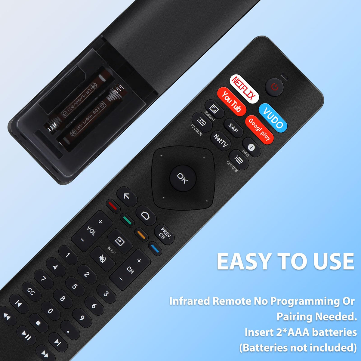 Universal Remote for All Samsung TV Remote, Replacement Compatible with All Samsung LED, LCD, QLED, HDTV, 3D Series Smart TVs (BN59-01259B)