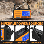 FosPower NOAA Emergency Weather Radio A1 7400mWh Solar Hand Crank (Orange)