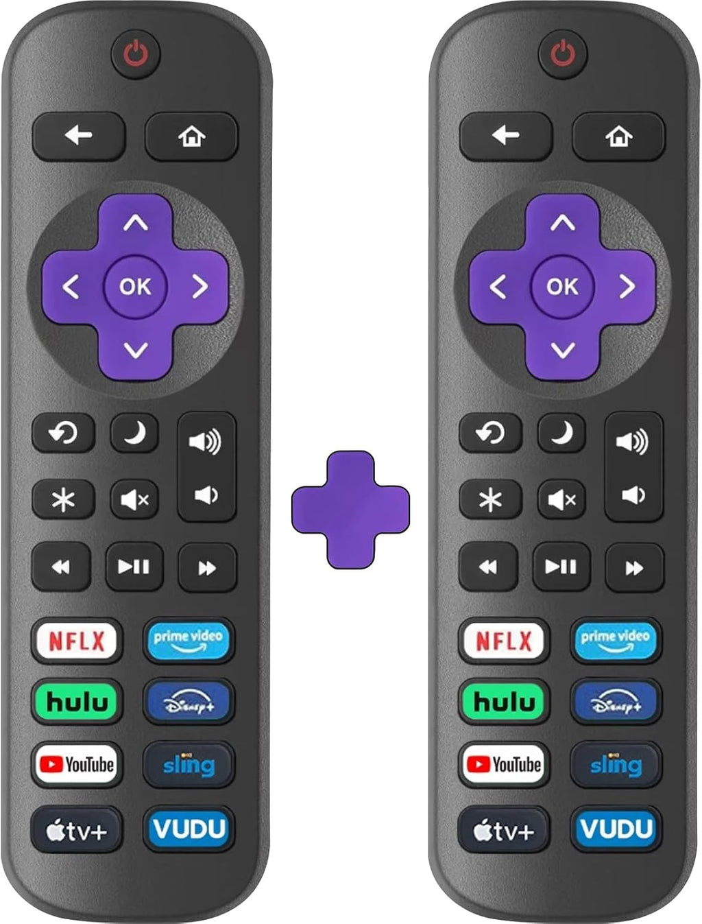 2 Pack Replacement Remote Control Only for Roku TV, Compatible for TCL Roku/Hisense Roku/Onn Roku/Sharp Roku/Philips Roku/Element Roku/Westinghouse Roku TVs (Not for Roku Stick, Box or Speaker)