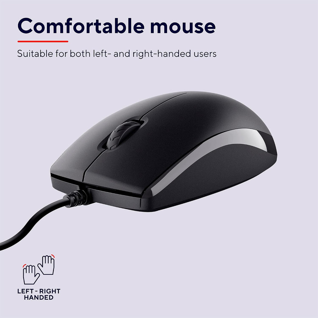 Trust Taro Wired Keyboard and Mouse Set QWERTY UK Layout, Black