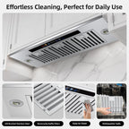 Range Hood Insert 30 inch,Stainless Steel Kitchen Vent Hood 600CFM,Built-in Kitchen Stove Hood w/Front Button Controls and Front LED Lights,Baffle Filters,Ducted/ductless Convertible Duct